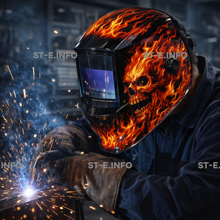 Маска сварщика хамелеон «Огненный череп» (YXE-718G PRO) - st-e.info - Ижевск